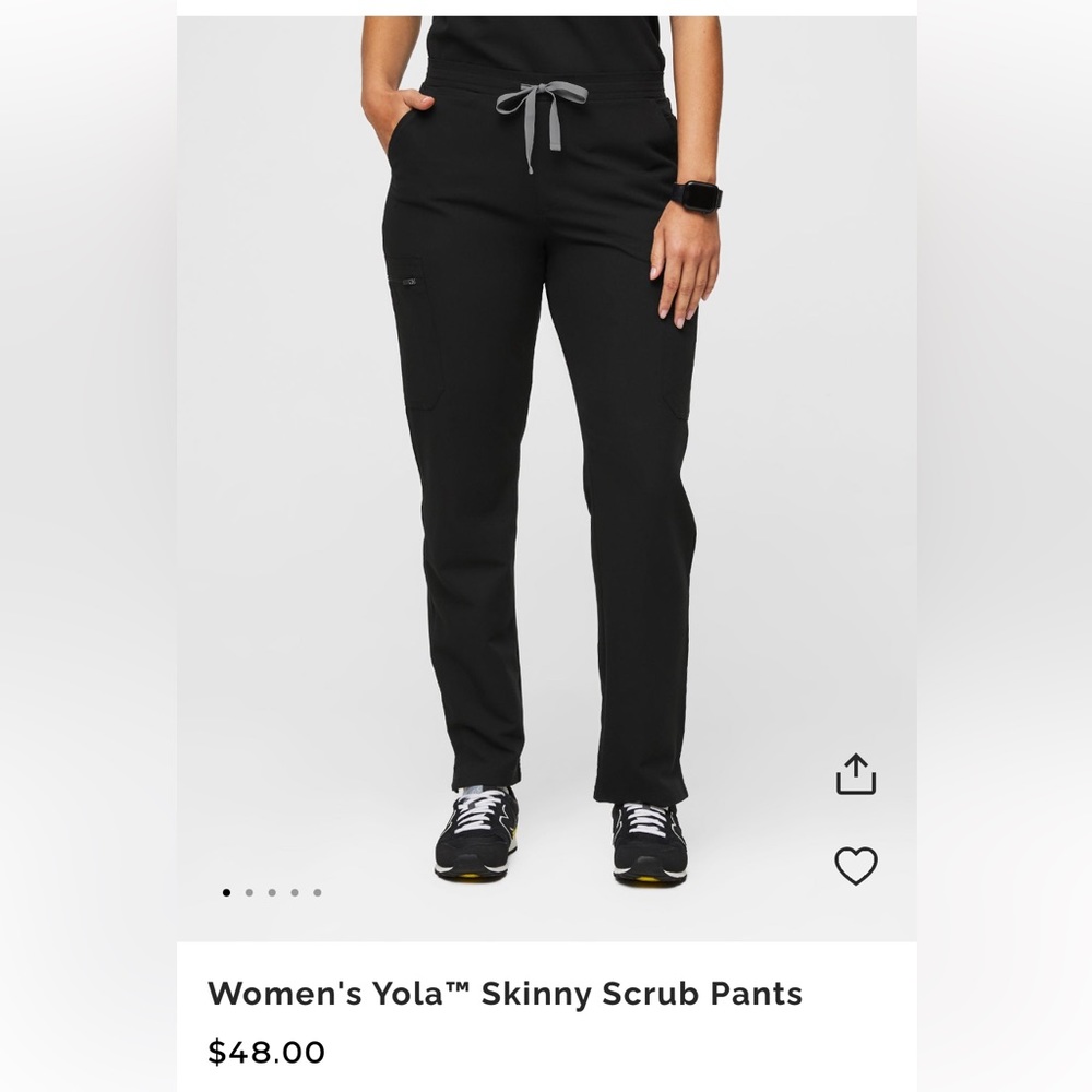 Figs scrubs black Yola skinny bottoms size Medium tall